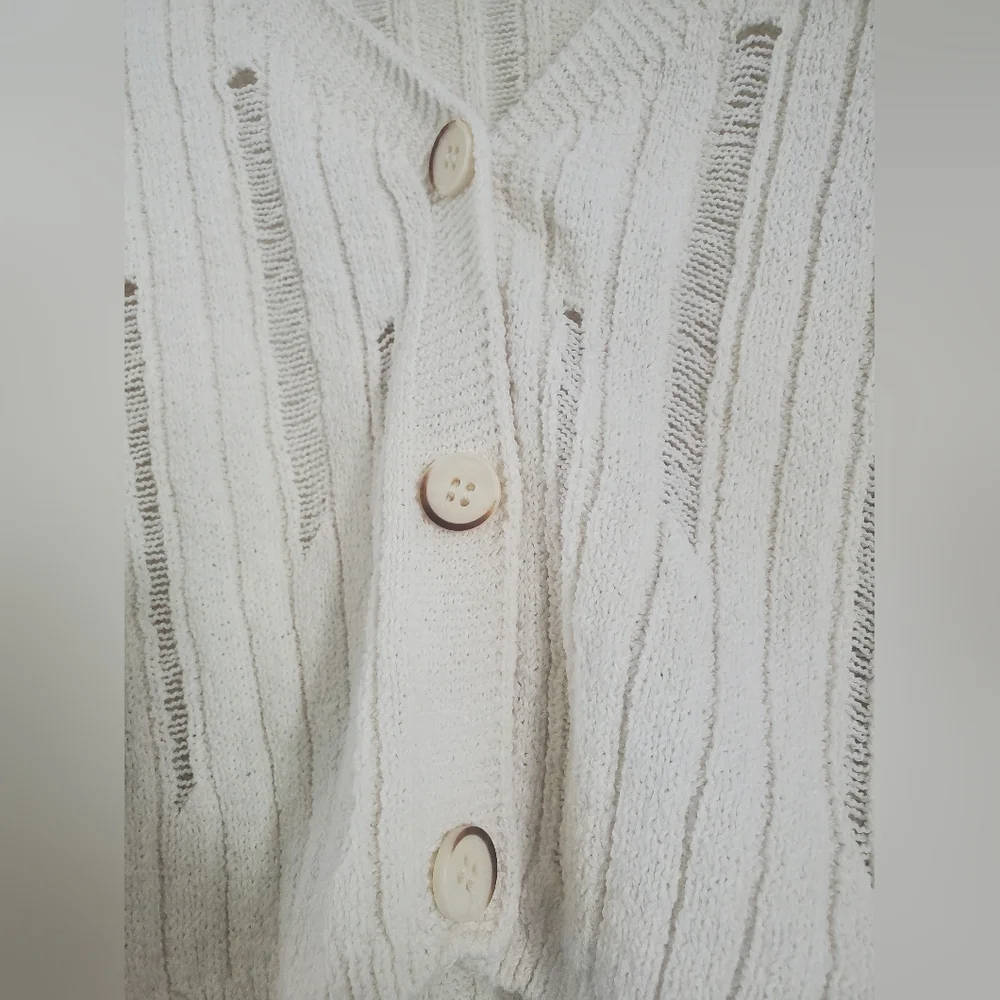 3 for $20 Zara Open Knit Distressed Cardigan - Picture 5 of 8